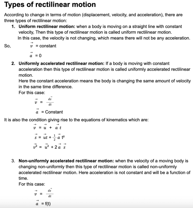 What is Rectilinear motion? - ScienceQuery